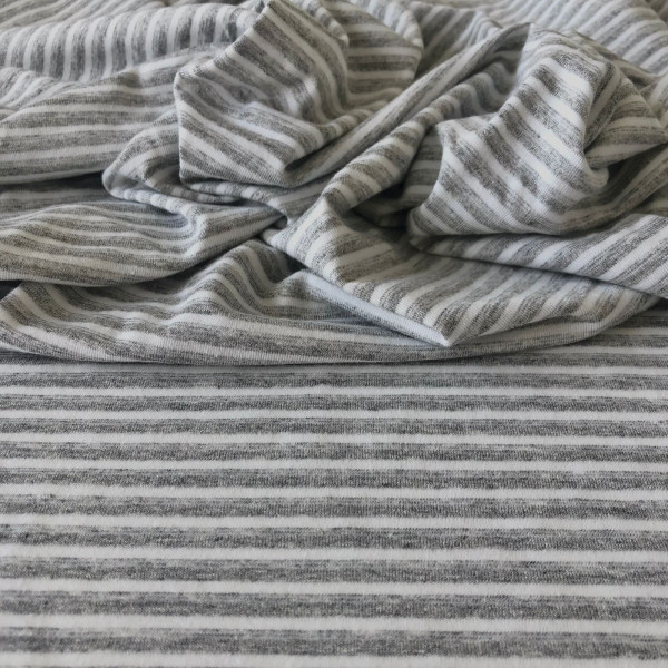 Último Corte - 2m - Malha de Algodão Tons de Cinza / Off 